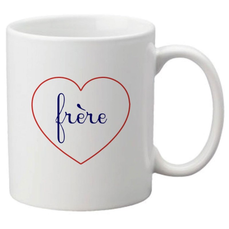 Mug tasse céramique imprimé citation humour illustration coeur Frère