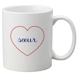 Mug tasse céramique imprimé citation humour illustration coeur soeur