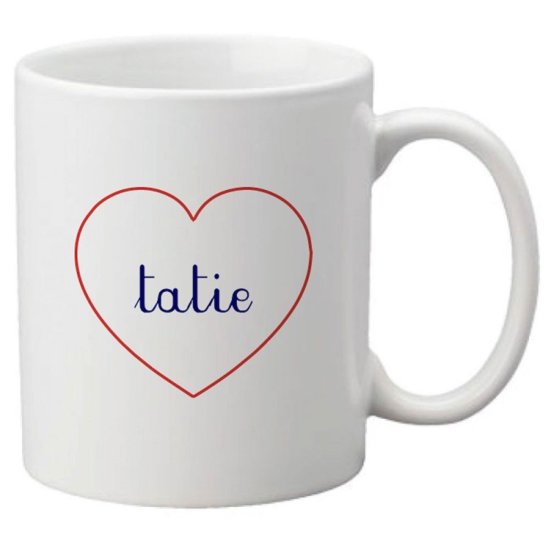 Mug tasse céramique imprimé citation humour illustration coeur tatie