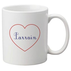 Mug tasse céramique imprimé citation humour illustration coeur Parrain