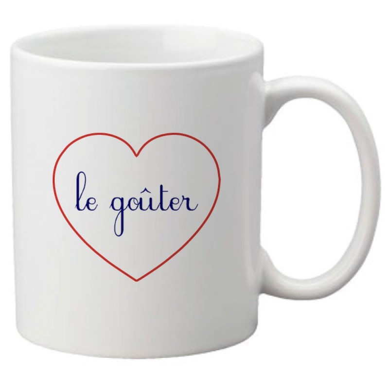 Mug tasse céramique imprimé citation humour illustration coeur le goûter