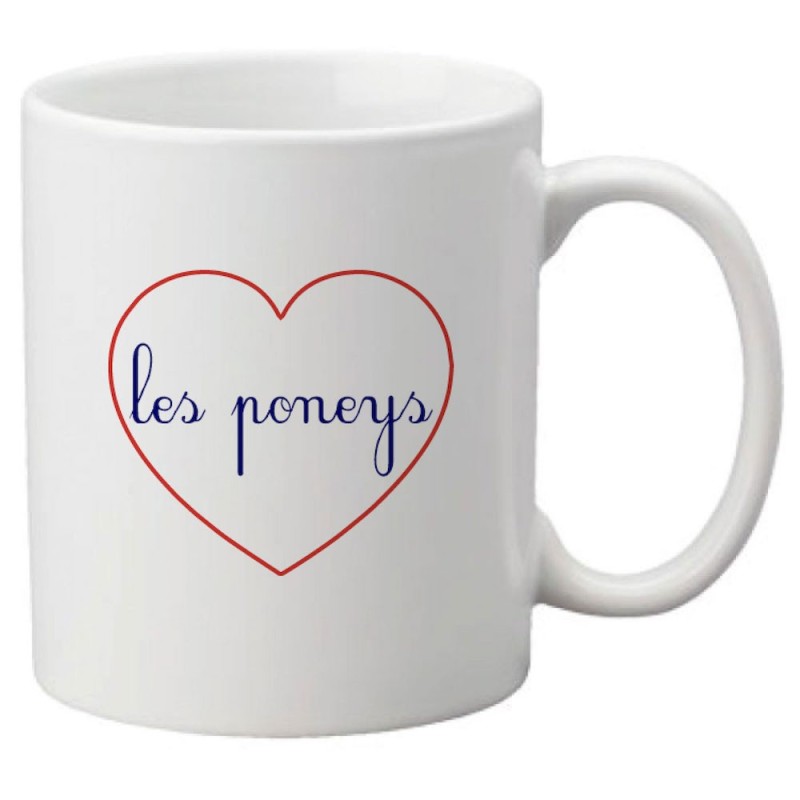 Mug tasse céramique imprimé citation humour illustration coeur les poneys