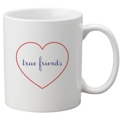 Mug tasse céramique imprimé citation humour illustration coeur true friends