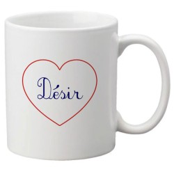Mug tasse céramique imprimé citation humour illustration coeur désir
