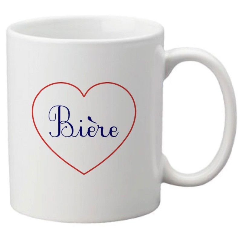 Mug tasse céramique imprimé citation humour illustration coeur Bière