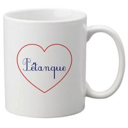 Mug tasse céramique imprimé citation humour illustration coeur Pétanque