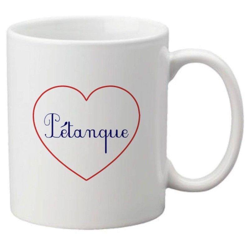 Mug tasse céramique imprimé citation humour illustration coeur Pétanque