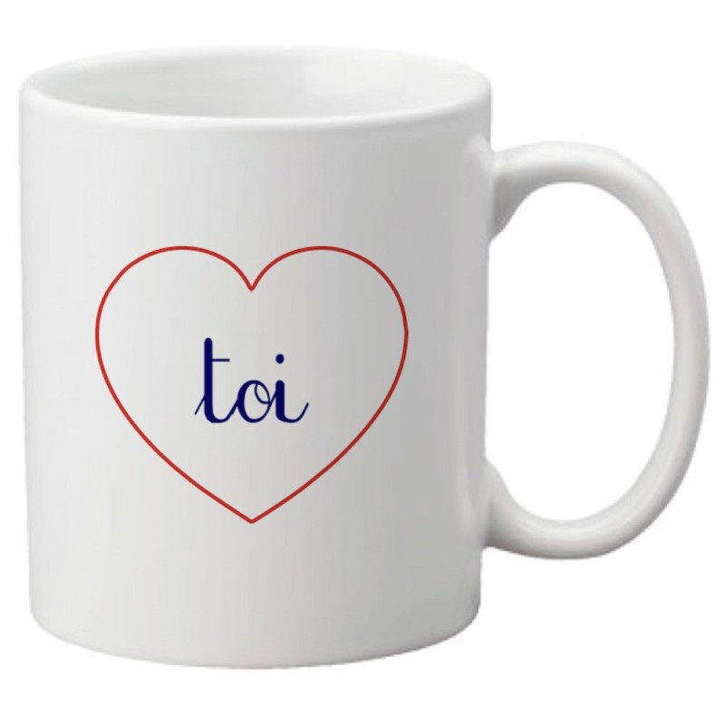 Mug tasse céramique imprimé citation humour illustration coeur toi