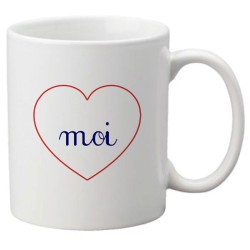 Mug tasse céramique imprimé citation humour illustration coeur moi