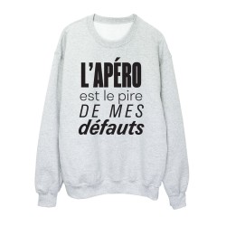 Sweat shirt imprimé citation humour l'apéro est le pire de mes défauts