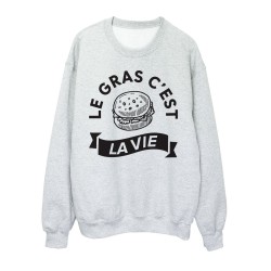 Sweat shirt imprimé citation humour Le gras c'est la vie