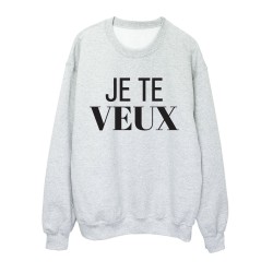 Sweat shirt imprimé citation humour Je te veux
