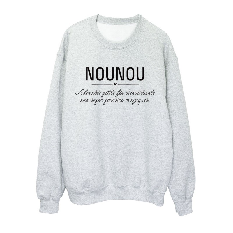 Sweat shirt imprimé citation humour Nounou petite fée bienveillante