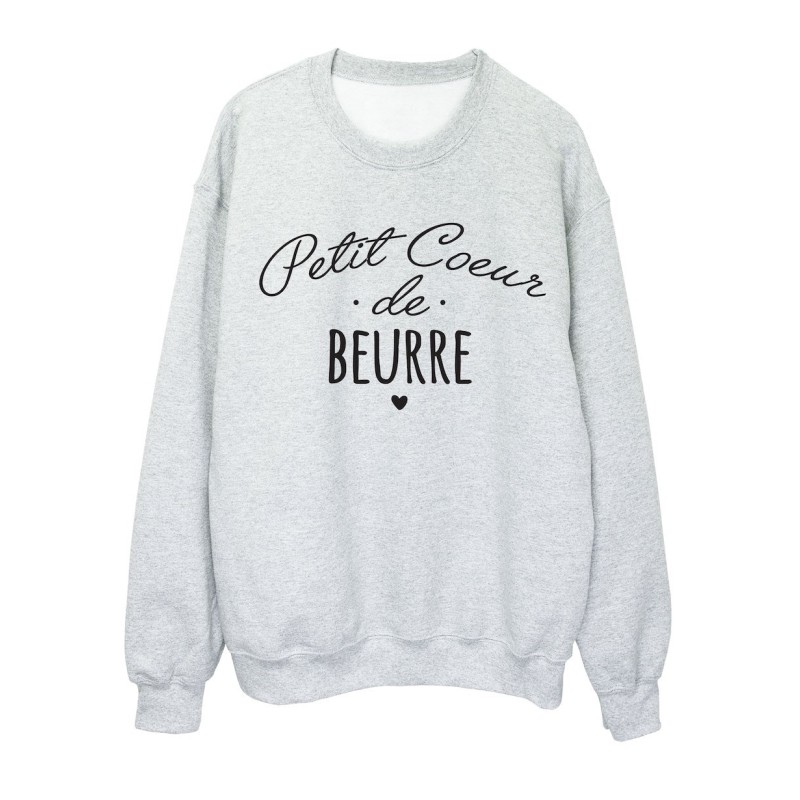 Sweat shirt imprimé citation humour Petit coeur de beurre