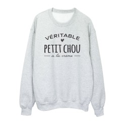 Sweat shirt imprimé citation humour Véritable petit chou à la crème