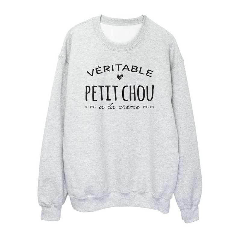 Sweat shirt imprimé citation humour Véritable petit chou à la crème