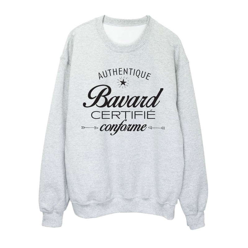 Sweat shirt imprimé citation humour Authentique bavard certifié conforme