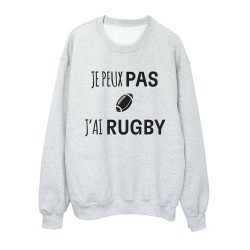 Sweat shirt imprimé citation humour Je peux pas j'ai rugby