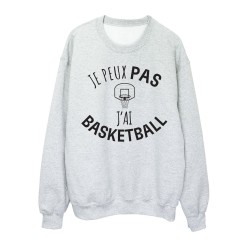 Sweat shirt imprimé citation humour Je peux pas j'ai basketball