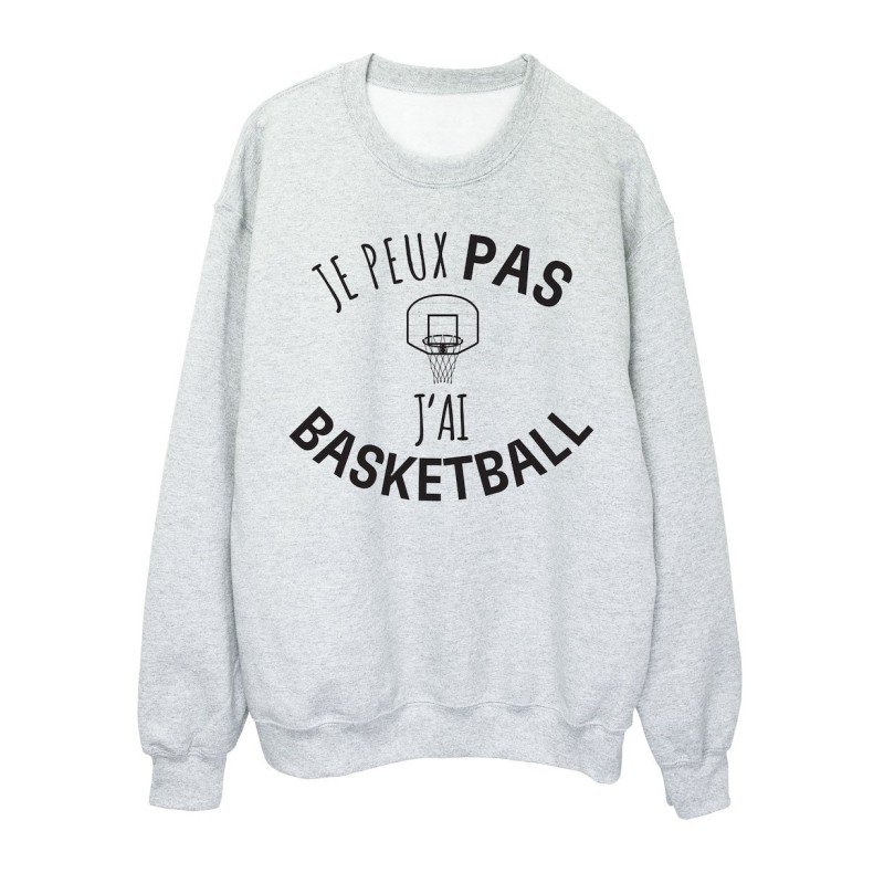 Sweat shirt imprimé citation humour Je peux pas j'ai basketball