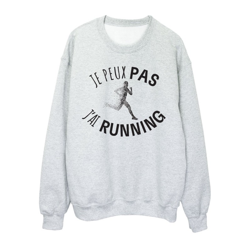 Sweat shirt imprimé citation humour Je peux pas j'ai running