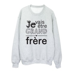 Sweat shirt imprimé citation humour Je vais être grand frère