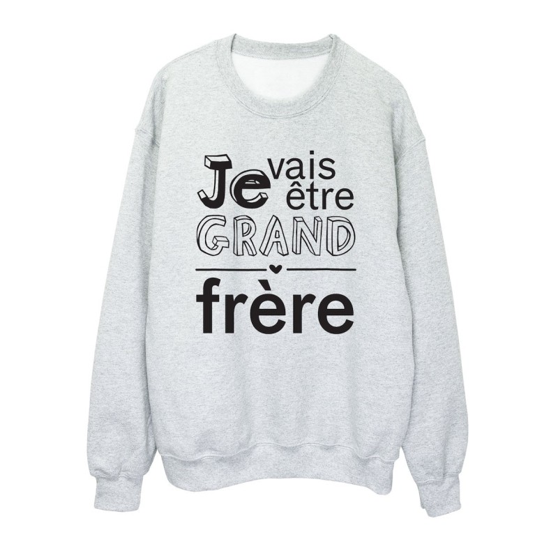Sweat shirt imprimé citation humour Je vais être grand frère