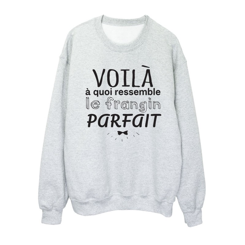 Sweat shirt imprimé citation humour Voila a quoi ressemble le frangin parfait