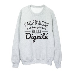 Sweat shirt imprimé citation humour L'abus d'alcool est dangereux pour la dignité