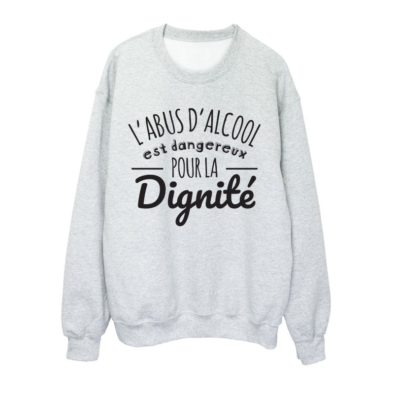 Sweat shirt imprimé citation humour L'abus d'alcool est dangereux pour la dignité