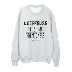 Sweat shirt imprimé citation humour Coiffeuse plus que formidable
