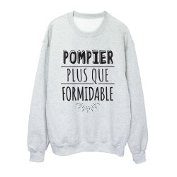 Sweat shirt imprimé citation humour Pompier plus que formidable