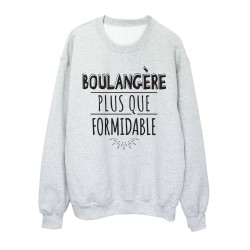 Sweat shirt imprimé citation humour Boulangère plus que formidable