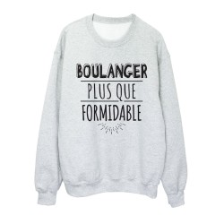Sweat shirt imprimé citation humour Boulanger plus que formidable