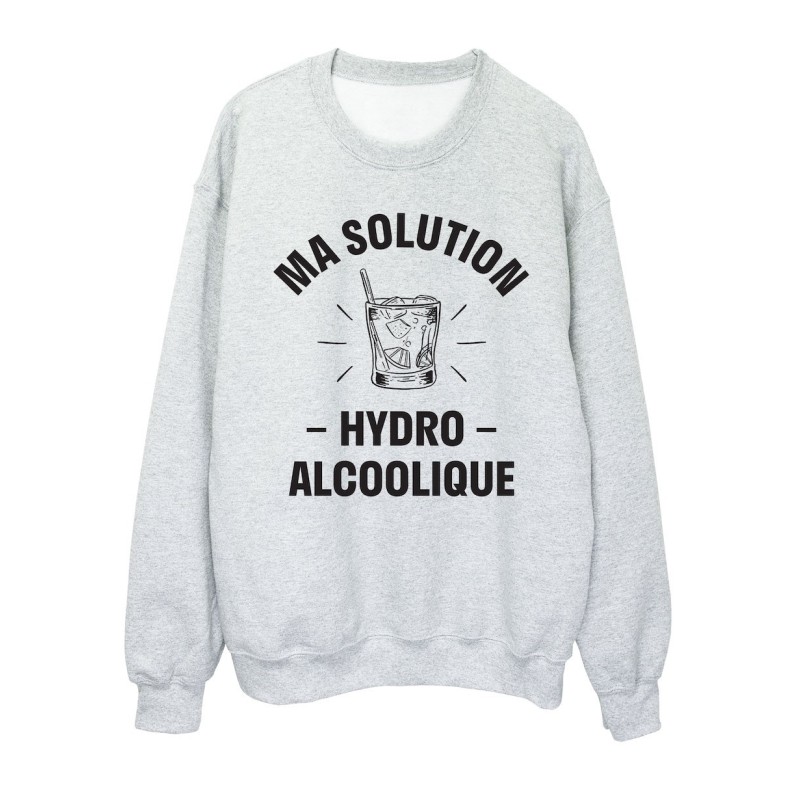 Sweat shirt imprimé citation humour Ma solution hydro alcoolique