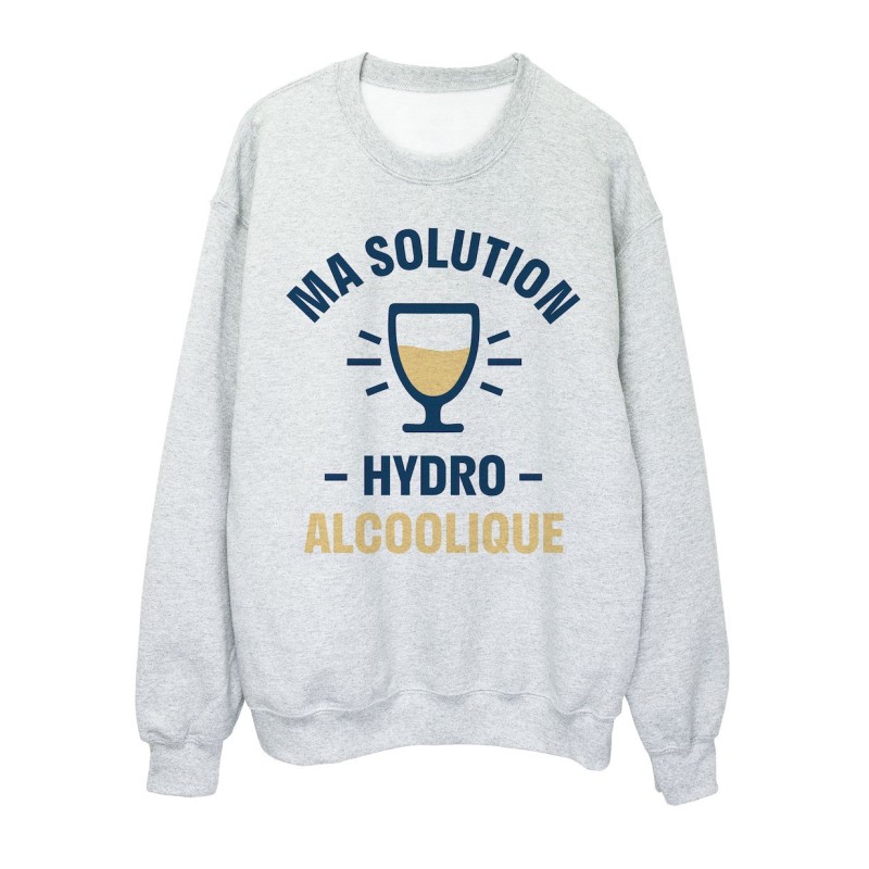Sweat shirt imprimé citation humour Ma solution hydro alcoolique