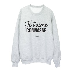 Sweat shirt imprimé citation humour Je t'aime connasse