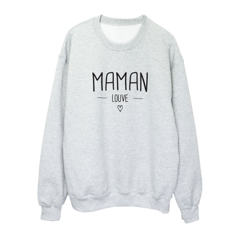 Sweat shirt imprimé citation humour Maman louve