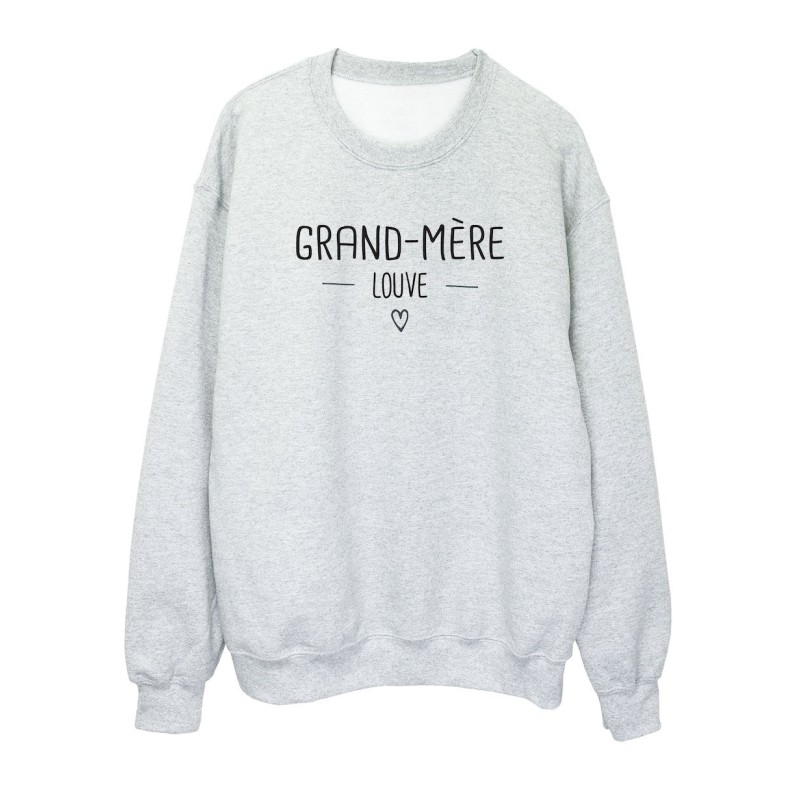 Sweat shirt imprimé citation humour grand mère louve
