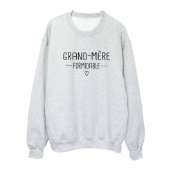 Sweat shirt imprimé citation humour grand mère formidable