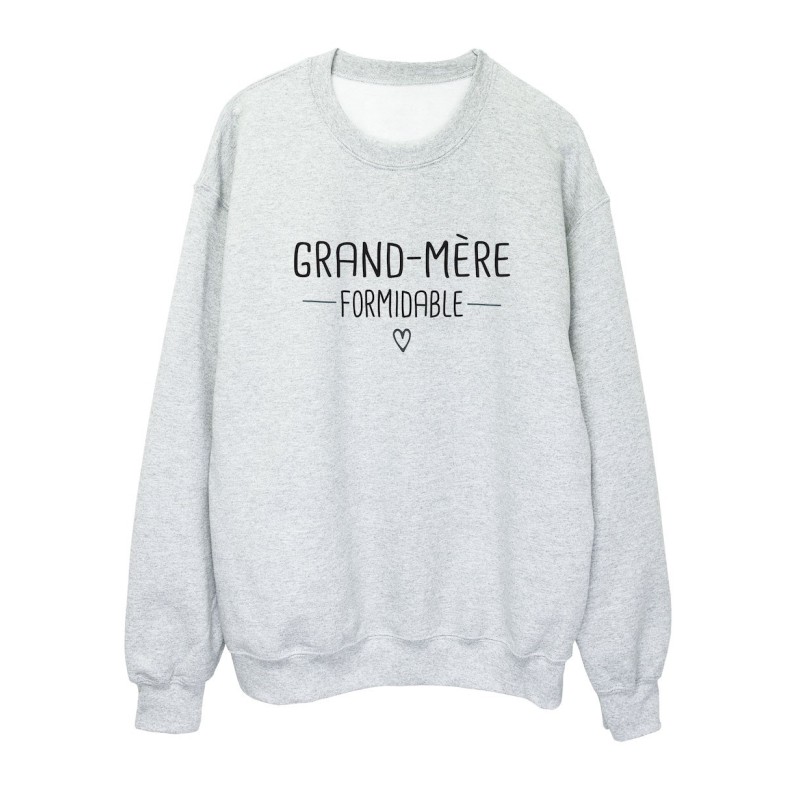 Sweat shirt imprimé citation humour grand mère formidable
