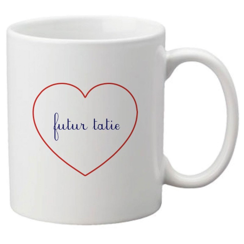 Mug tasse céramique imprimé citation humour illustration coeur futur tatie
