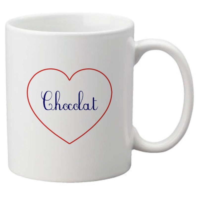 Mug tasse céramique imprimé citation humour illustration coeur Chocolat
