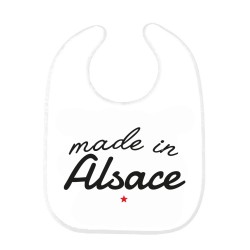 Bavoir bébé imprimé citation naissance humour Made in alsace