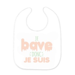Bavoir bébé imprimé citation naissance humour Je bave donc je suis