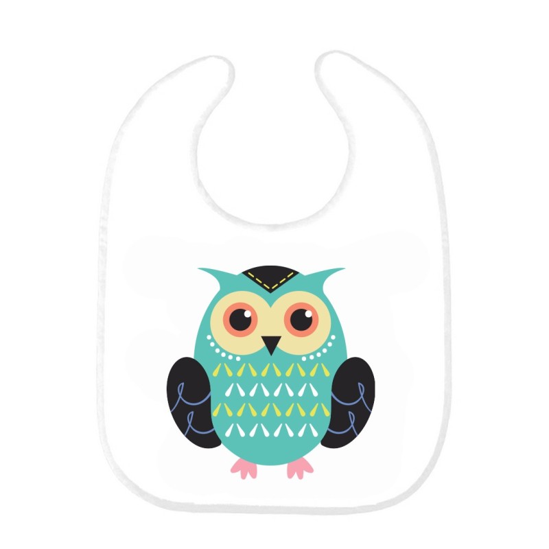 Bavoir bébé imprimé citation illustration naissance chouette hibou