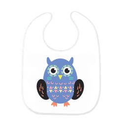 Bavoir bébé imprimé citation illustration naissance chouette hibou