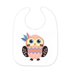 Bavoir bébé imprimé citation illustration naissance chouette hibou