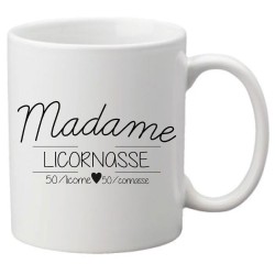 Mug tasse céramique imprimé citation humour illustration madame licornasse