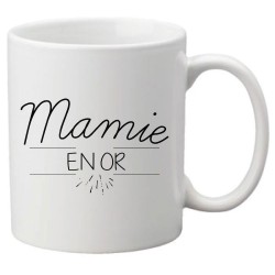Mug tasse céramique imprimé citation humour illustration Mamie en or